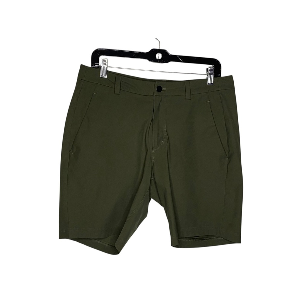 Lululemon Commission Shorts Mens 33W 8" Khaki Green Nylon Poly Tech Golf